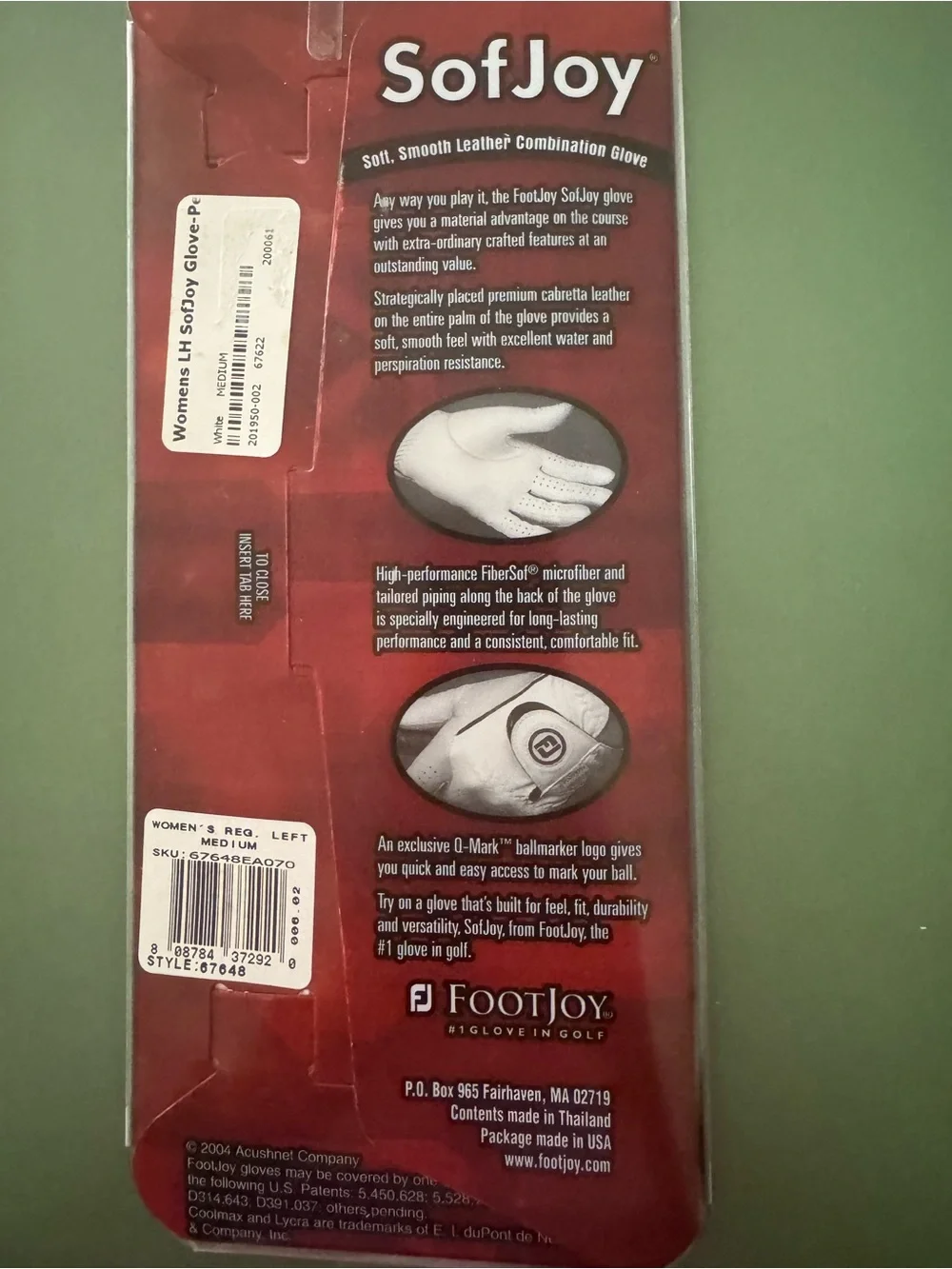 Sight Ladies M FootJoy White Soft Leather Golf Glove